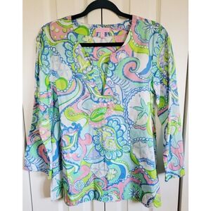 Lilly Pulitzer M Amelia Island 3/4 Sleeve Tunic in Conch Republic‎ Size M NEW